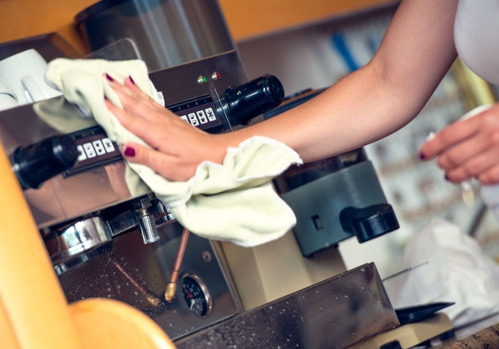 Prepping The Expresso Coffee Machine