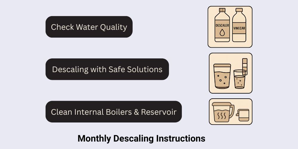 Monthly Coffee Maker Descaling Instructions